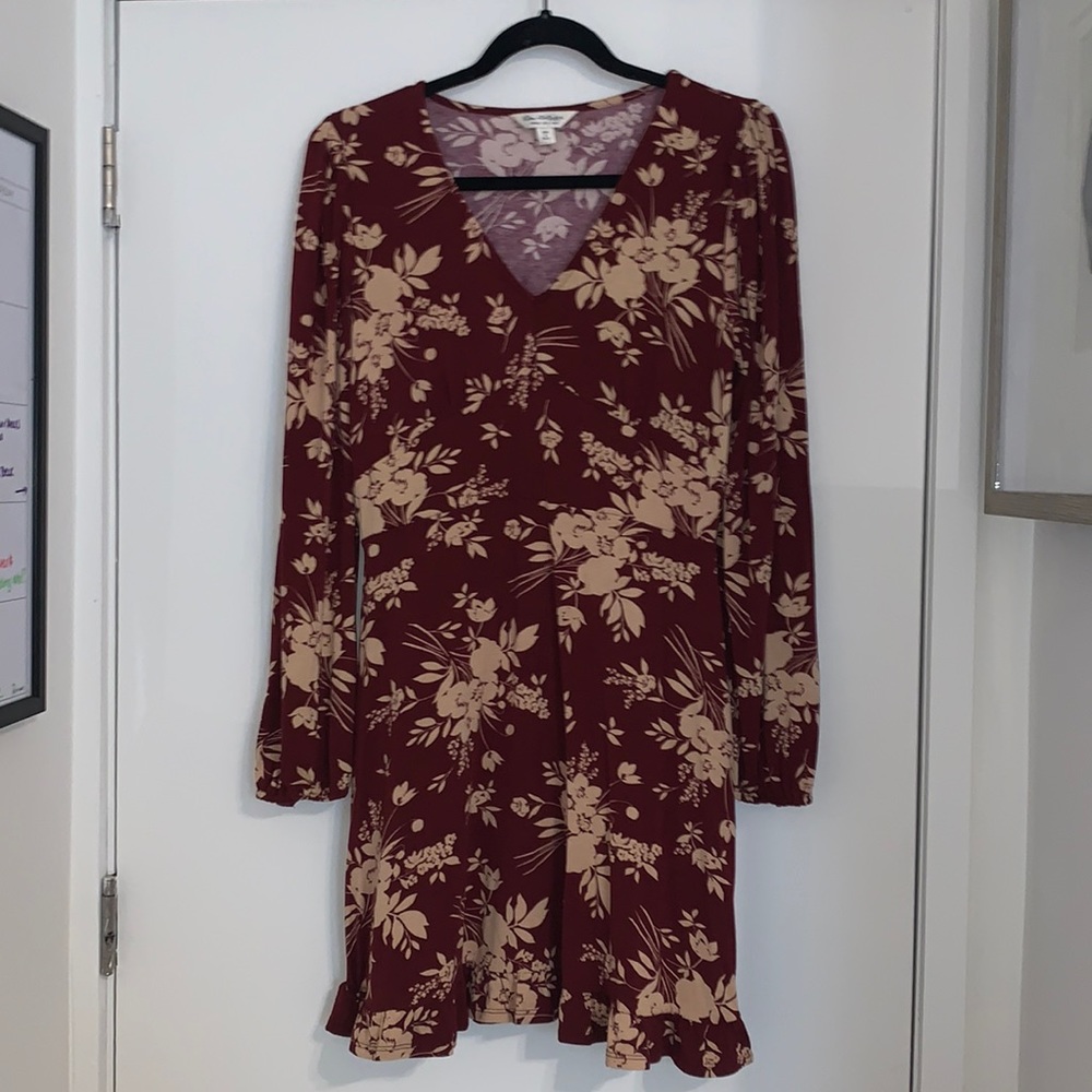 ASOS Long Sleeve Floral ALine Mini Dress